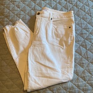NWOT Loft White Denim Curvy Skinny Crop, Size 31 / Size 12